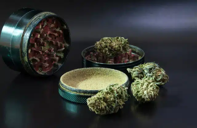 A clean herb grinder ready for use