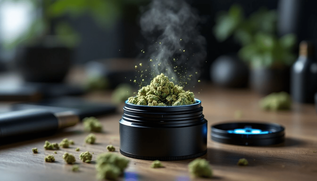 Real-world grinding performance of a weed grinder in action.