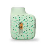 Trendy mint green portable gadget with playful patterns and a vibrant orange accent   MunchMakers