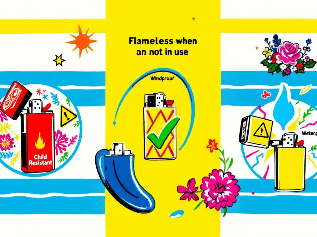 An illustration of safety features on BIC lighters   MunchMakers